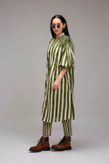 Egg-Shell Green Striped SE Pant - Trousers - Mizyana