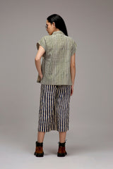 Egg-Shell Joker Shirt Capre Set - Two-Piece Set - Mizyana