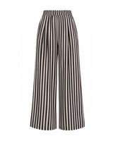Eira Striped Pleated Wide Leg Cotton Trousers - Trousers - Mizyana