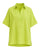 Ekin Cotton Shirt by MATI in lime green with collar, V placket and short sleeves, flat front view