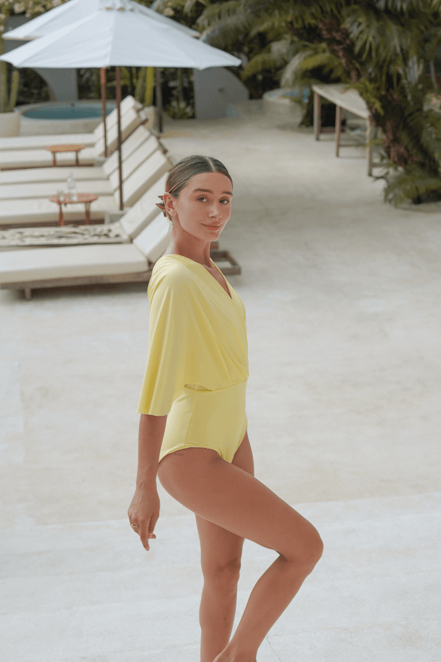 Ella swim set with real wrap skirt - Honey - Swim Set - Mizyana