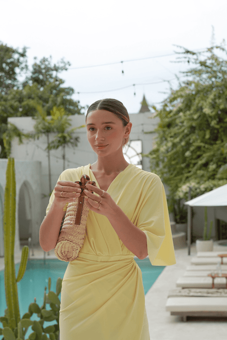 Ella swim set with real wrap skirt - Honey - Swim Set - Mizyana