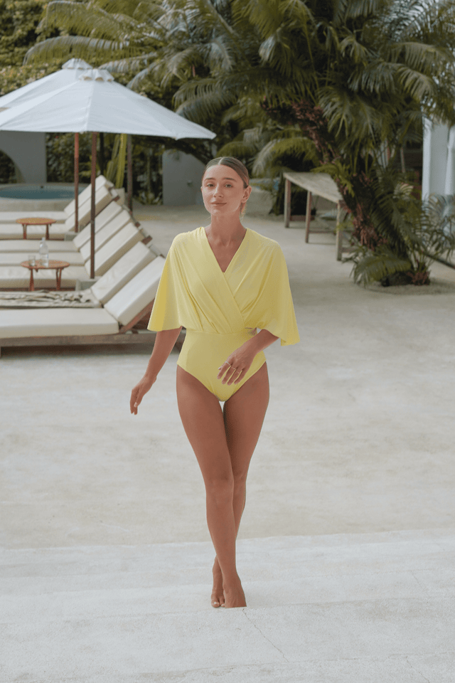 Ella swim set with real wrap skirt - Honey - Swim Set - Mizyana
