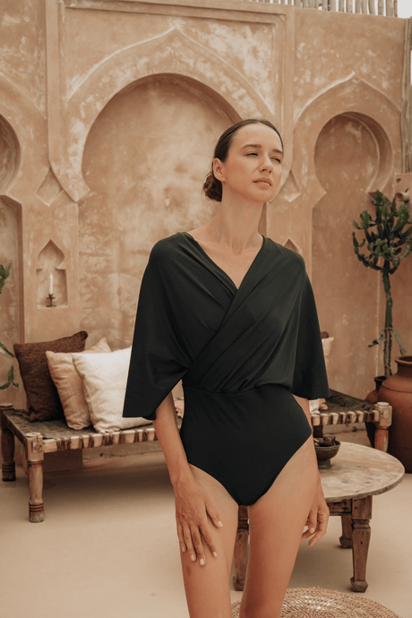 Ella swim set with Sofia skirt - Black (Final Sale) - Swim Set - Mizyana