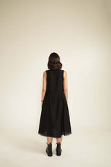 Embroided Organza Jacket with Plain Brocade Dress - Dress - Mizyana
