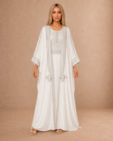 Embroidered Crepe Belted Jalabiya Set - Jalabiya - Mizyana