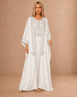 Embroidered Crepe Belted Jalabiya Set - Jalabiya - Mizyana