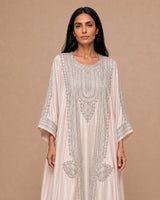 Embroidered Crepe Belted Jalabiya Set - Jalabiya - Mizyana