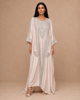 Embroidered Crepe Belted Jalabiya Set - Jalabiya - Mizyana
