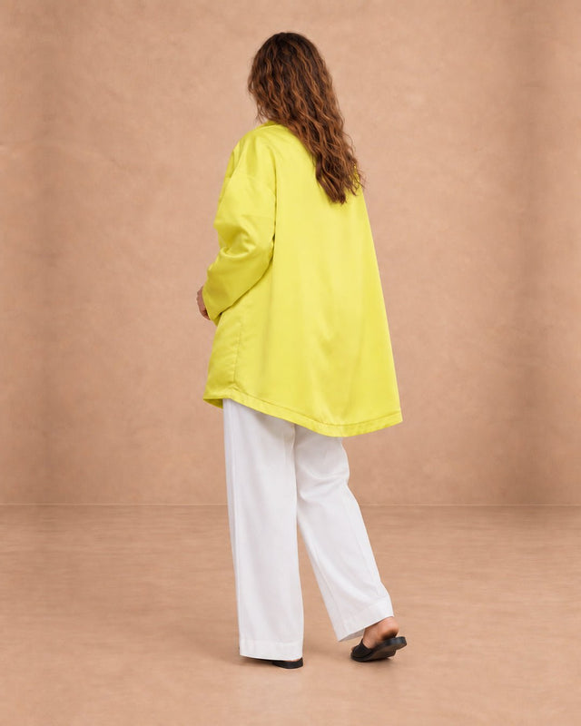 Embroidered Wrap Belted Satin Jacket - Jacket - Mizyana