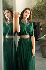 EMERALD DRAPE GOWN - Gown - Mizyana