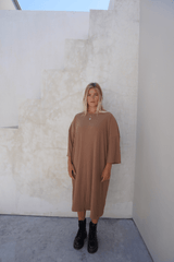 Eva ribbed dress - Beige - Dress - Mizyana