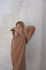Eva ribbed dress - Beige - Dress - Mizyana
