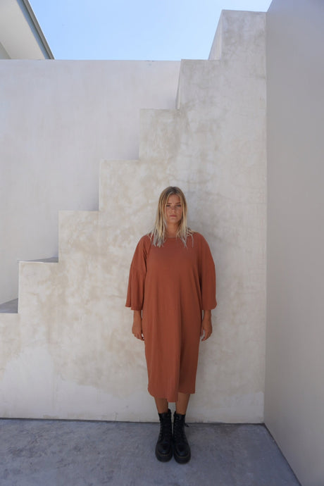 Eva ribbed dress - Caramel - Dress - Mizyana