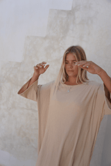 Eva ribbed dress - Cream - Dress - Mizyana