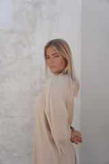 Eva ribbed dress - Cream - Dress - Mizyana