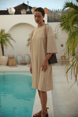 Eva ribbed dress - Cream - Dress - Mizyana