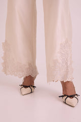Farah - Tendril Wrap Blazer & Cutwork Pants - Two-Piece Set - Mizyana