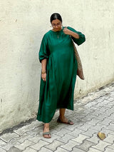 Flared Dress with Side Gathers - Dress - Mizyana