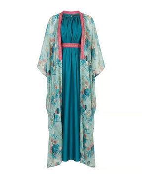 Floral Cape & Dress Set - Kaftan - Mizyana