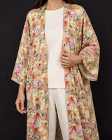 Floral Silk Open Abaya - Abaya - Mizyana