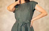 Forest Green Hand Embroidered Jumpsuit - Jumpsuit - Mizyana