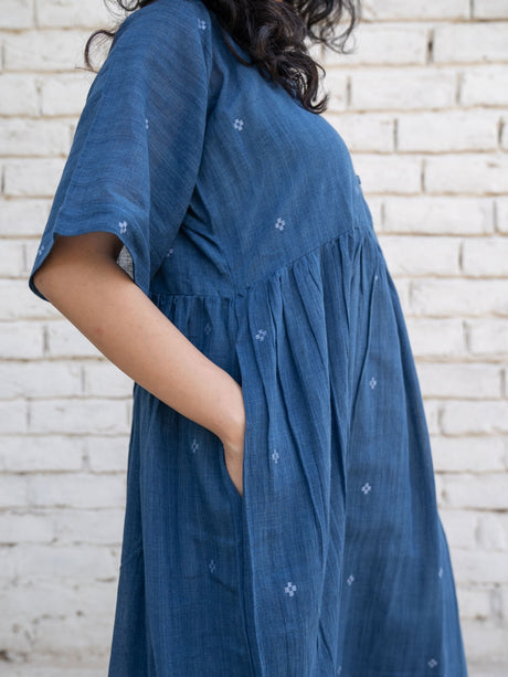 Fragments Jamdani Drop-shoulder Dress - Dress - Mizyana