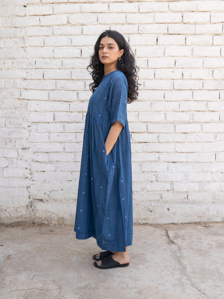 Fragments Jamdani Drop-shoulder Dress - Dress - Mizyana