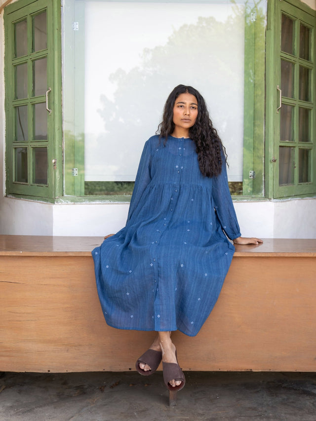 Fragments Jamdani Shirt Dress - Shirt Dress - Mizyana