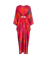 Fuchsia Printed Drape Kaftan - Kaftan - Mizyana