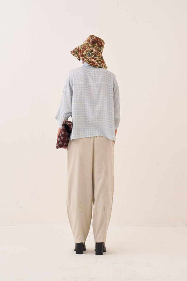 Gingham Ae Shirt Set - Two-Piece Set - Mizyana