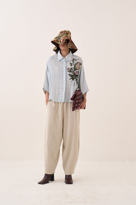 Gingham Ae Shirt Set - Two-Piece Set - Mizyana