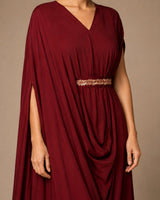 Gold Embellished Drape Kaftan - Kaftan - Mizyana