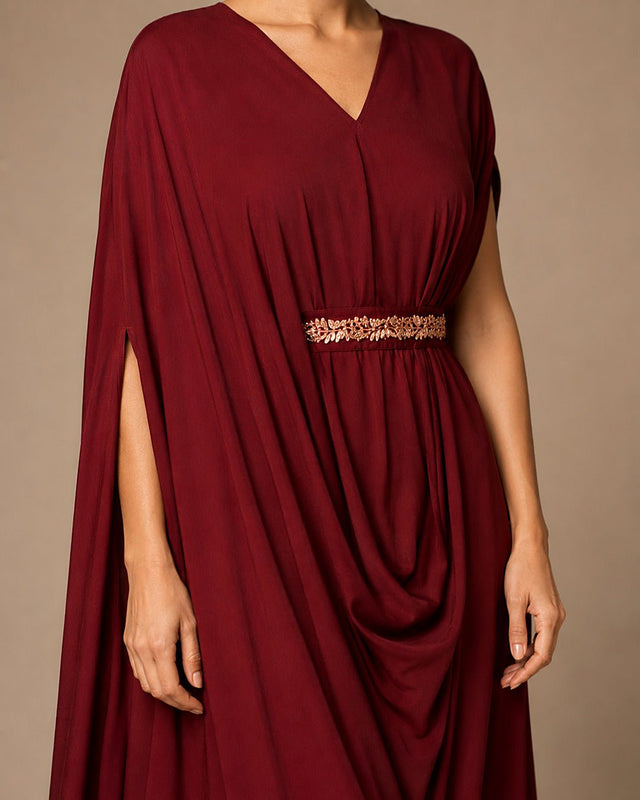 Gold Embellished Drape Kaftan - Kaftan - Mizyana