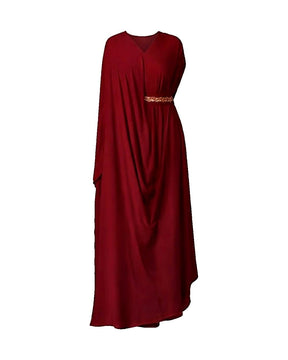 Gold Embellished Drape Kaftan - Kaftan - Mizyana