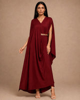 Gold Embellished Drape Kaftan - Kaftan - Mizyana