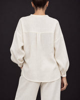 Grain Off-White Handwoven Cotton Twill Shirt - Shirt - Mizyana