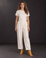 Grain Off-White Handwoven Cotton Twill Trousers - Trousers - Mizyana