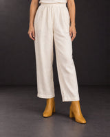 Grain Off-White Handwoven Cotton Twill Trousers - Trousers - Mizyana