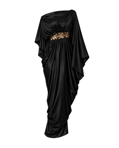 Greek Pleat Convertible Off-Shoulder Draped Kaftan - Kaftan - Mizyana
