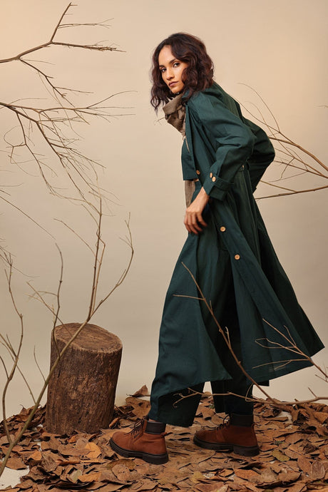 Green Cali Trench Jacket - Jacket - Mizyana