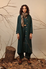 Green Cali Trench Jacket Set (3 PCS) - Three-Piece Set - Mizyana