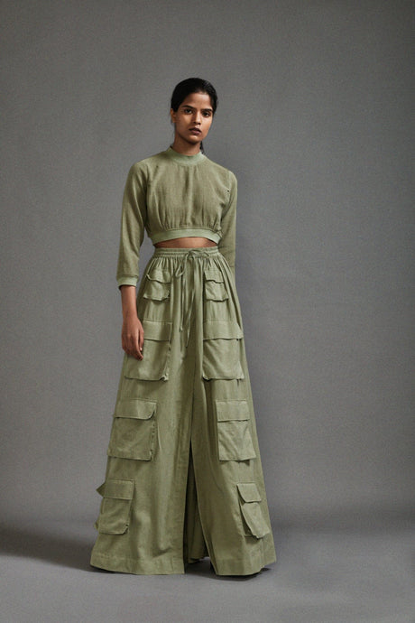 Green Cargo Skirt - Skirt - Mizyana