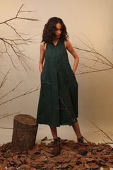 Green Hooded Vita Dress - Dress - Mizyana