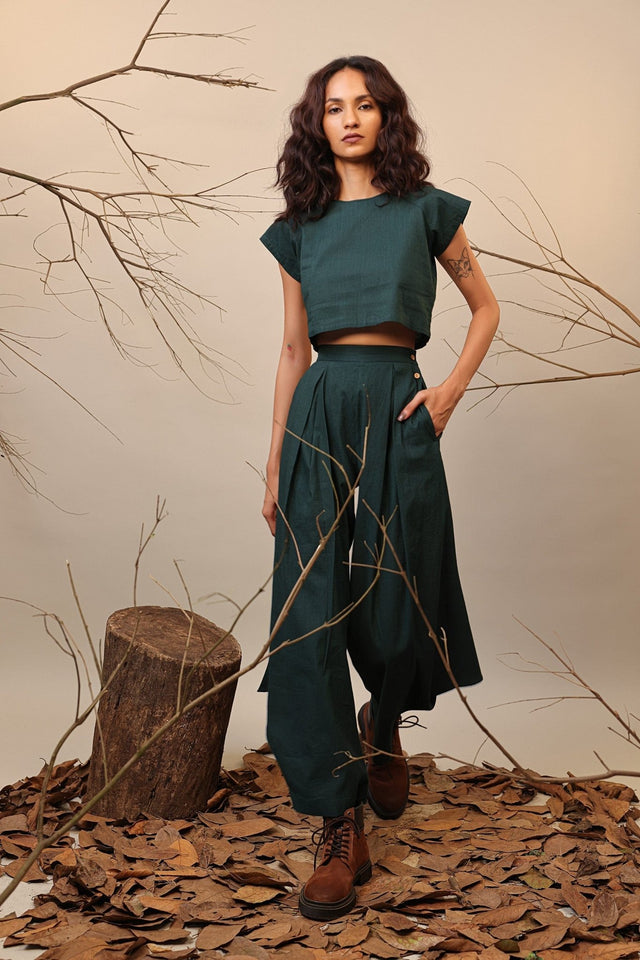 Green PL Cowl Pants - Trousers - Mizyana
