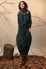 Green Rib Raglan Co-Ord Set (2 PCS) - Co-ord Set - Mizyana