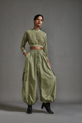 Green Safari Crop Top - Shirt - Mizyana