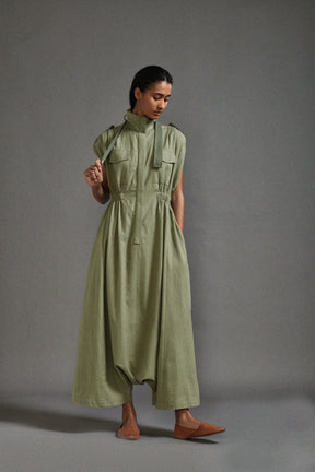 Green Safari Sphara Jumpsuit - Jumpsuit - Mizyana