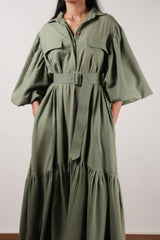 Green Shirt Kaavya Dress - Dress - Mizyana