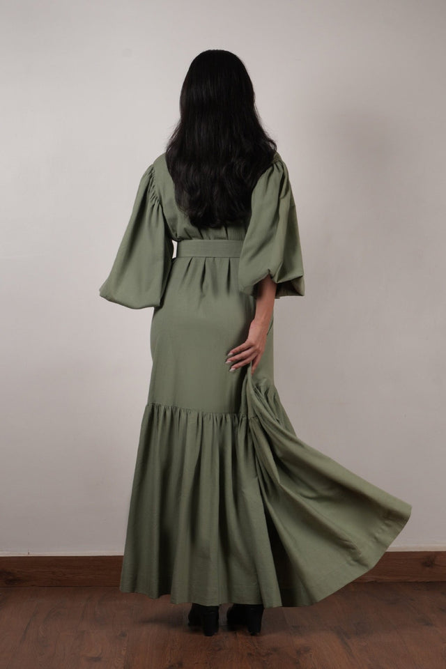 Green Shirt Kaavya Dress - Dress - Mizyana